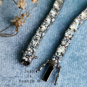 4MM Moissanite classic tennis bracelet in sterling silver